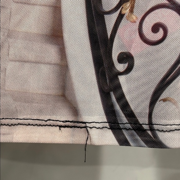 Dolls Kill clueless Cher Black and Red Graphic Long Sleeve mesh Y2K Top medium - Picture 6 of 8